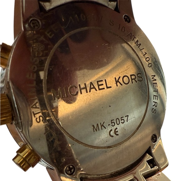 🎉HP🎉 MK Michael Kors MK5057 Ritz Crystal Two-Tone Stainless Steel Watch - Picture 9 of 12